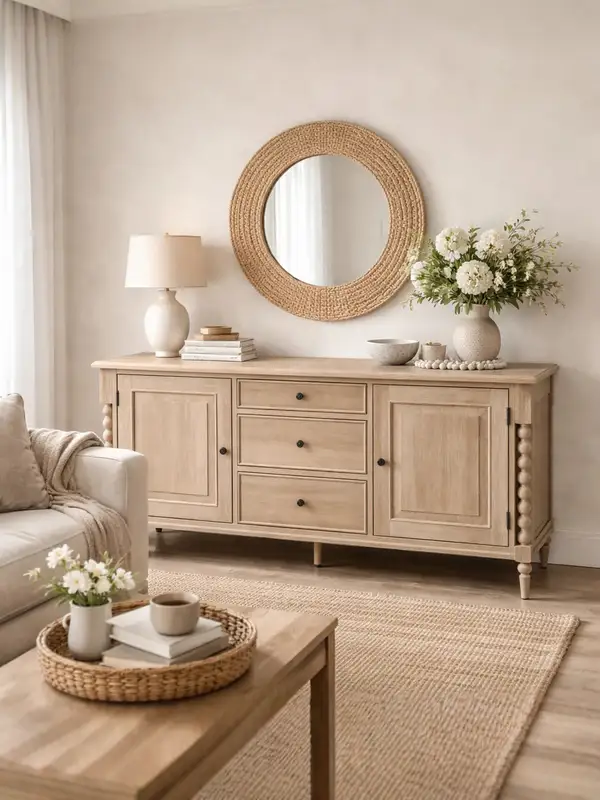 French-Inspired Solid Wood Storage Sideboard — product image 2