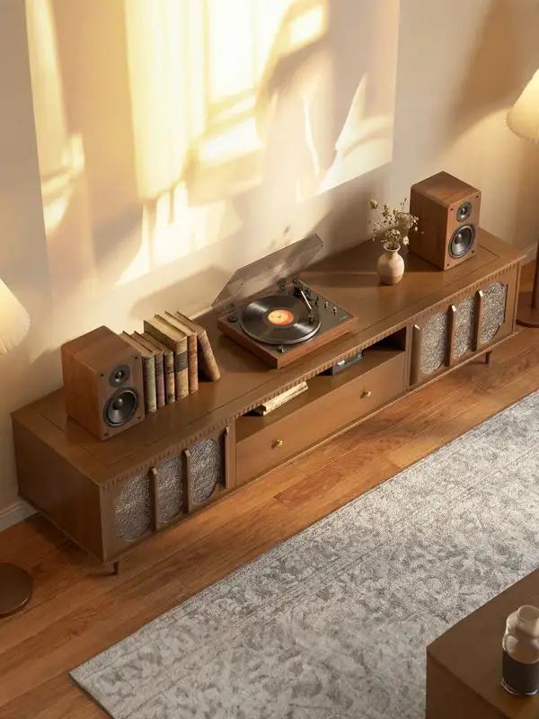 French-Inspired Solid Wood Storage TV Unit — product image 3