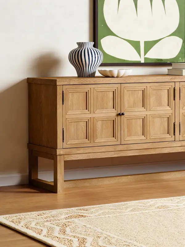 French-Inspired Solid Wood Storage TV Unit — product image 2