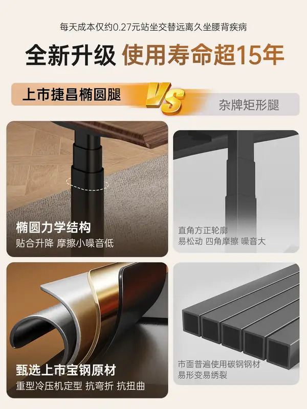 Modern Solid Wood Adjustable Desk — product image 5