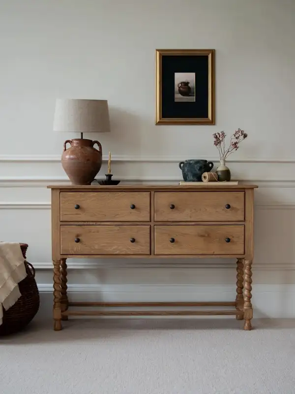 French-Inspired Solid Wood Storage Hallway Cabinet — product image 1