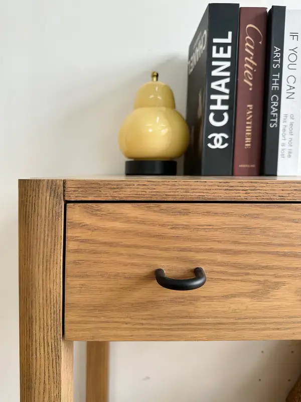 French-Inspired Solid Wood Cane-Detailed Console Table — product image 4