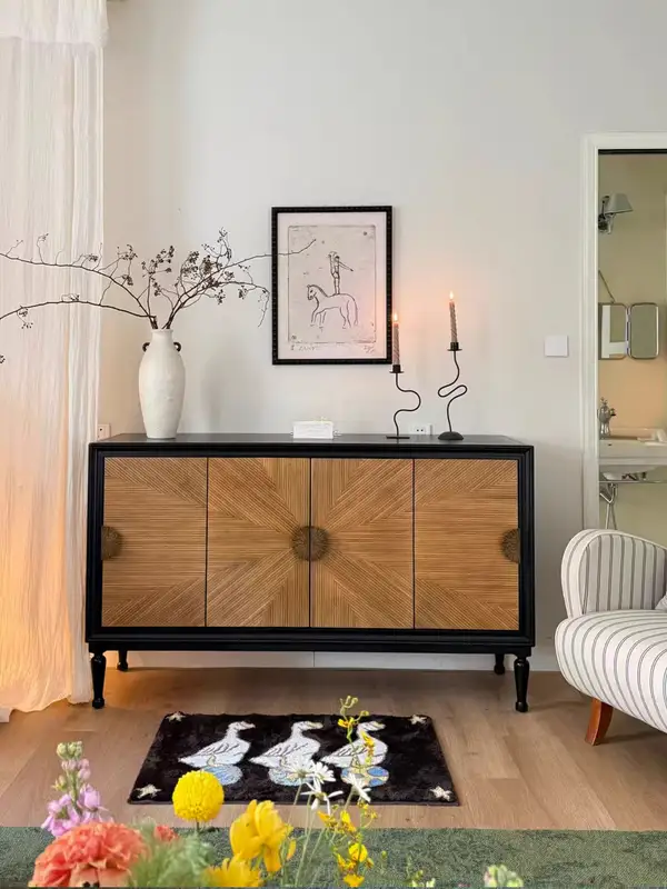French-Inspired Solid Wood Storage Sideboard — product image 1