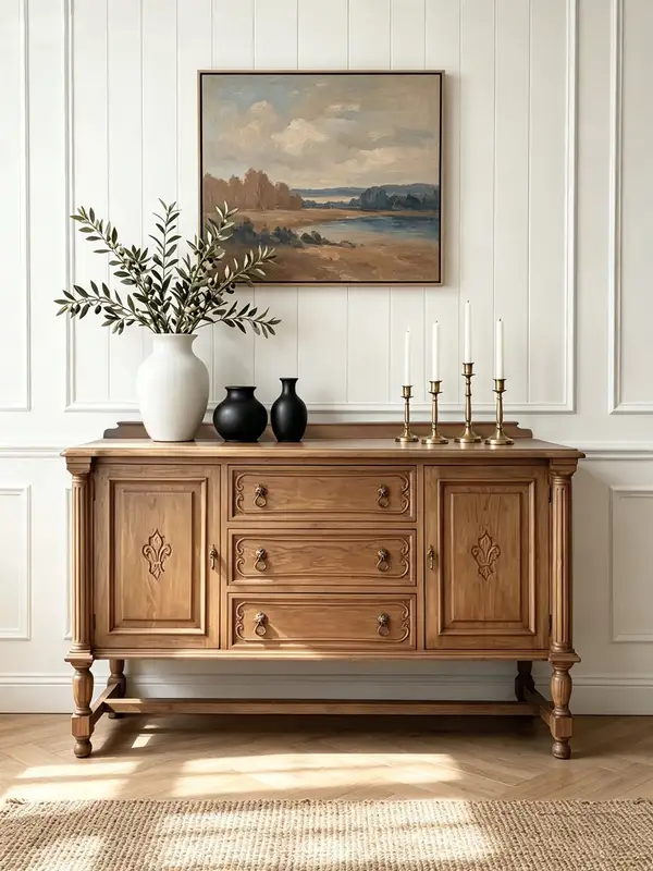 French-Inspired Solid Wood Storage Sideboard — product image 1