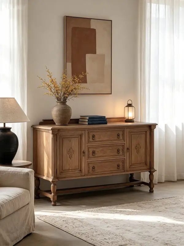 French-Inspired Solid Wood Storage Sideboard — product image 3