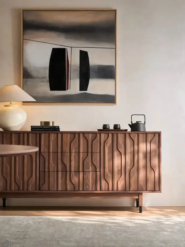 Vintage-Inspired Mixed-Material Storage Chest of Drawers — product image 3