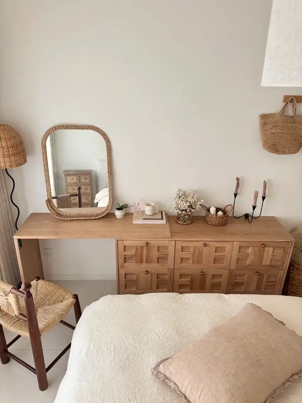 French-Inspired Mixed-Material Dressing Table — product image 1