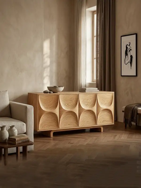 French-Inspired Solid Wood Storage Sideboard — product image 2
