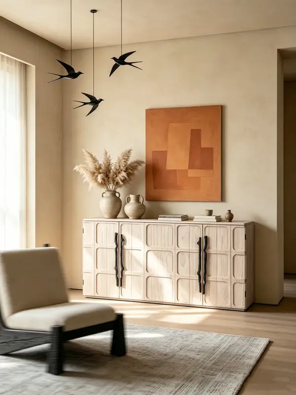 French-Inspired Solid Wood Storage Sideboard — product image 1