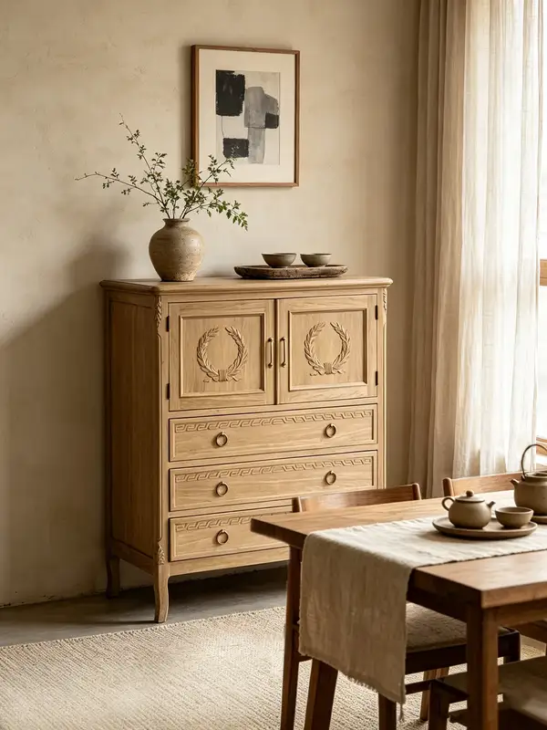 French-Inspired Solid Wood Storage Sideboard — product image 1