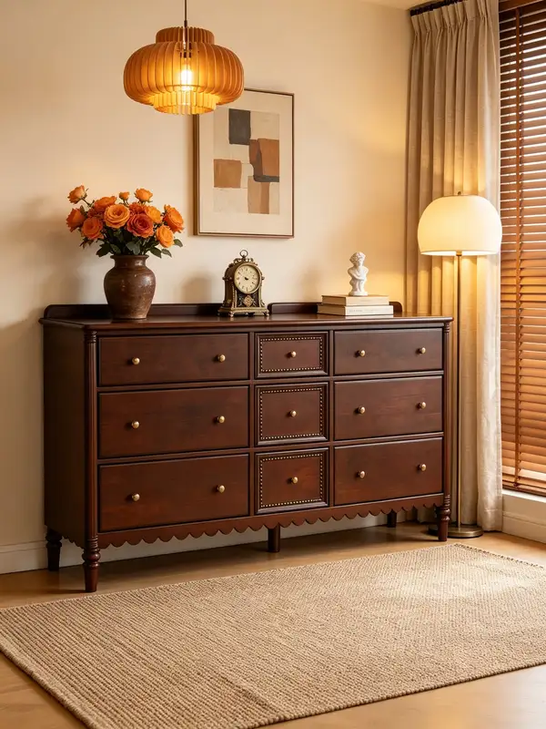 French-Inspired Solid Wood Storage Chest of Drawers — product image 1