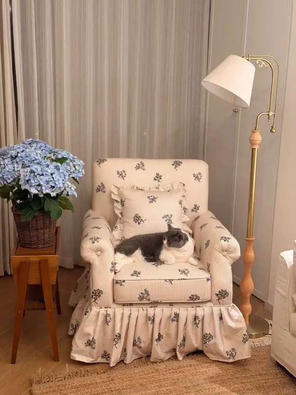 French-Inspired Mixed-Material Sofa — product image 1