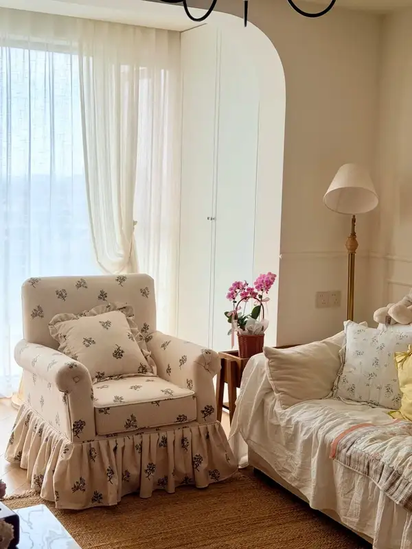 French-Inspired Mixed-Material Sofa — product image 3