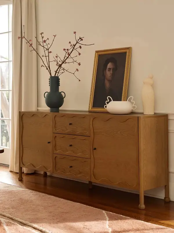 French-Inspired Solid Wood Storage Sideboard — product image 1