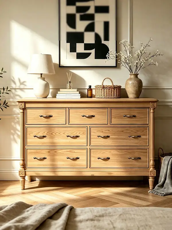 French-Inspired Solid Wood Storage Chest of Drawers — product image 1