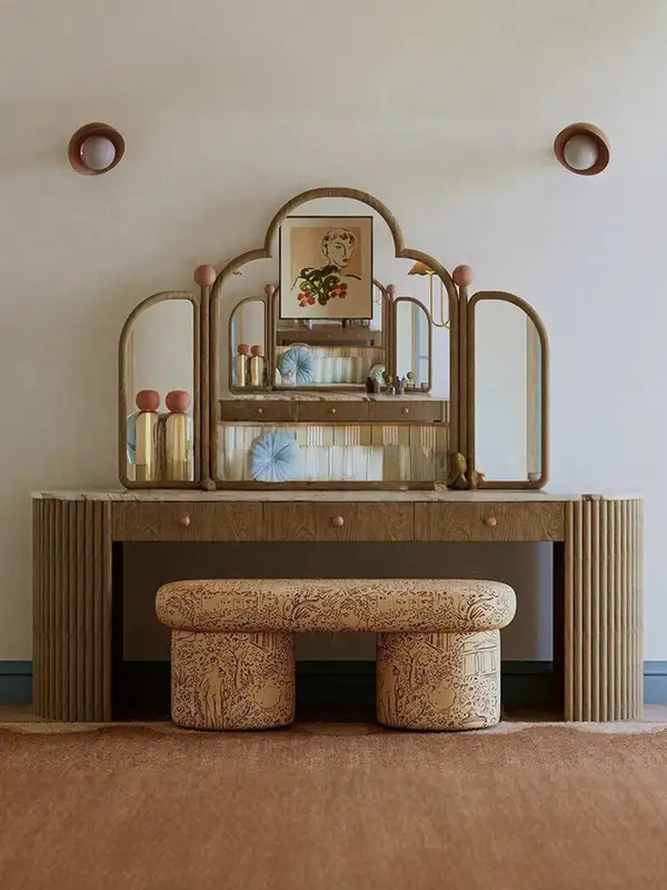 French-Inspired Mixed-Material Dressing Table — product image 1