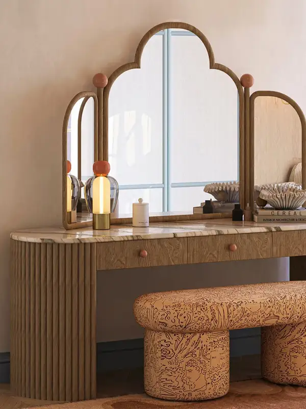 French-Inspired Mixed-Material Dressing Table — product image 2