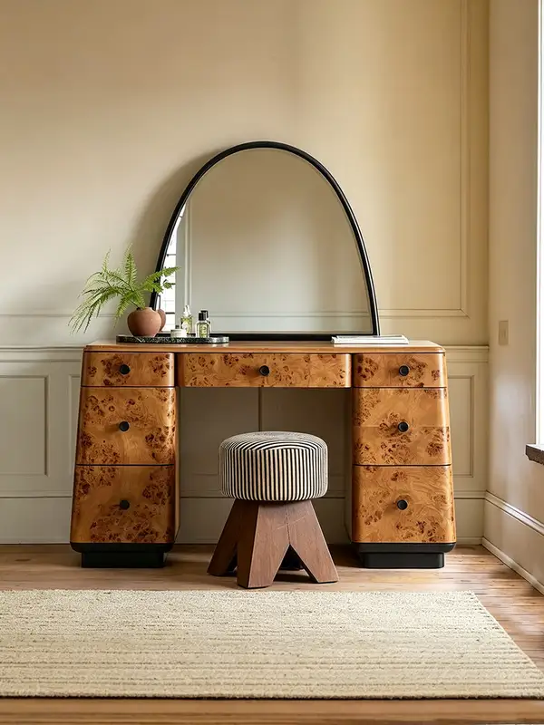 French-Inspired Solid Wood Storage Dressing Table — product image 1