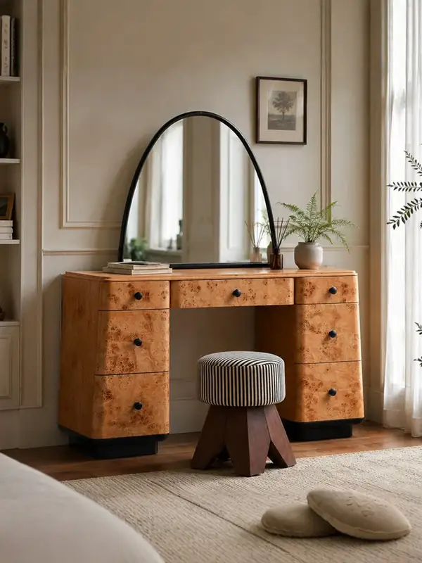 French-Inspired Solid Wood Storage Dressing Table — product image 2