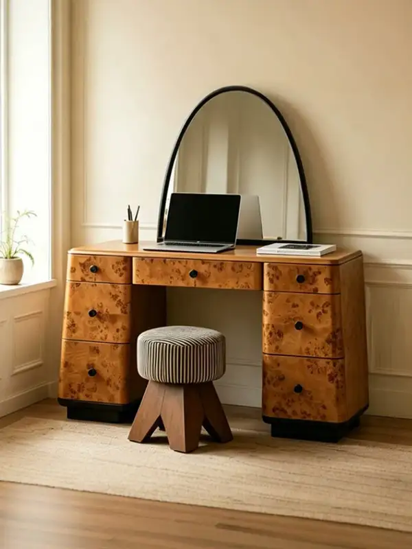 French-Inspired Solid Wood Storage Dressing Table — product image 4