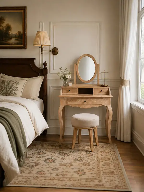 French-Inspired Solid Wood Dressing Table — product image 1