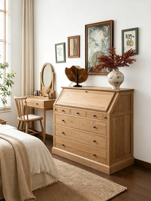 French-Inspired Solid Wood Folding Chest of Drawers — product image 1