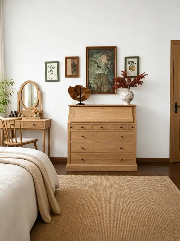 French-Inspired Solid Wood Folding Chest of Drawers — product image 2