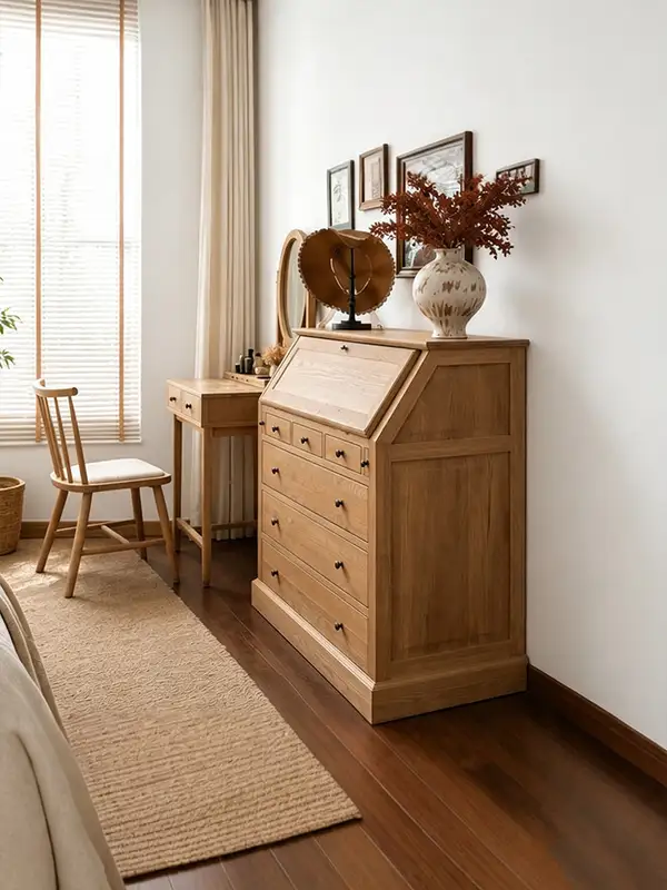 French-Inspired Solid Wood Folding Chest of Drawers — product image 3
