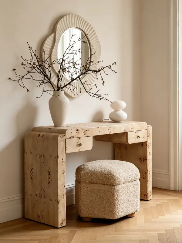 French-Inspired Solid Wood Storage Dressing Table — product image 3