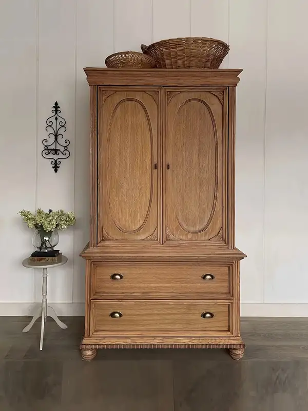 French-Inspired Solid Wood Storage Storage Cabinet — product image 1