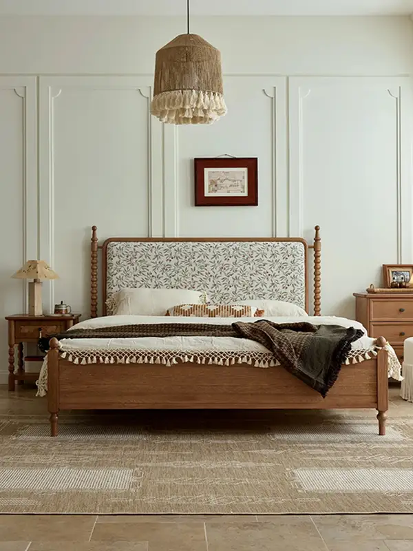 French-Inspired Solid Wood Bed — product image 1
