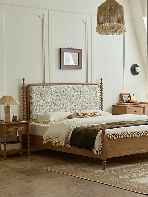 French-Inspired Solid Wood Bed — product image 2