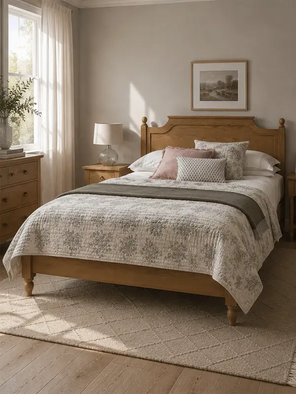 French-Inspired Solid Wood Bed — product image 1