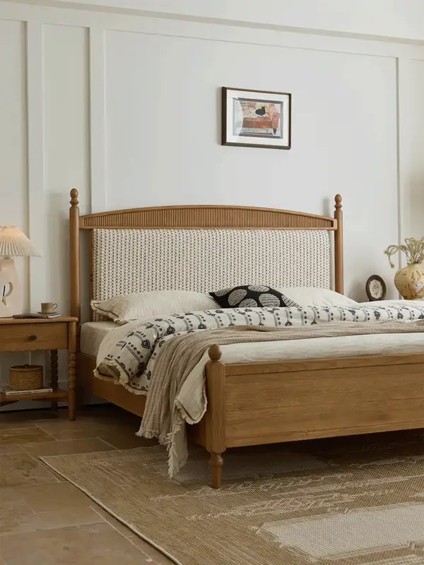 French-Inspired Solid Wood Bed — product image 1