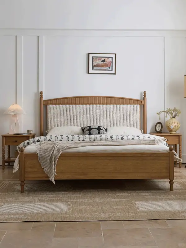 French-Inspired Solid Wood Bed — product image 2