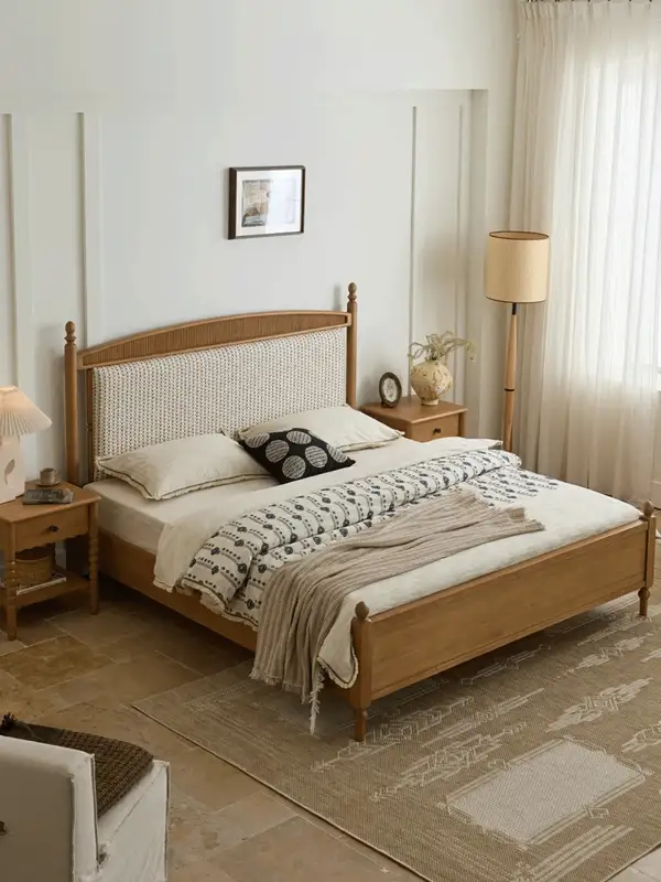 French-Inspired Solid Wood Bed — product image 3