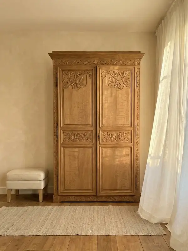 French-Inspired Solid Wood Carved Storage Cabinet — product image 1