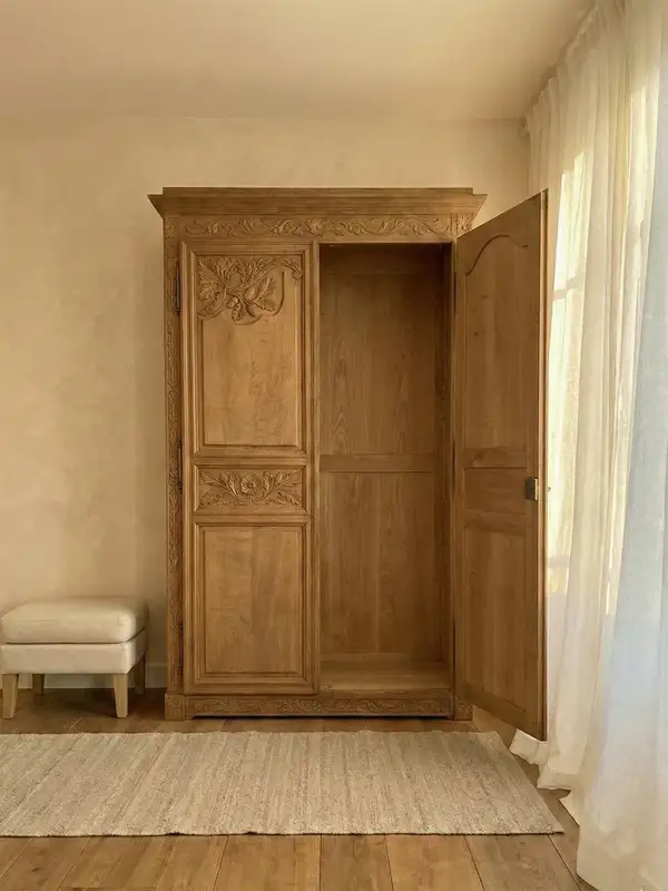 French-Inspired Solid Wood Carved Storage Cabinet — product image 2