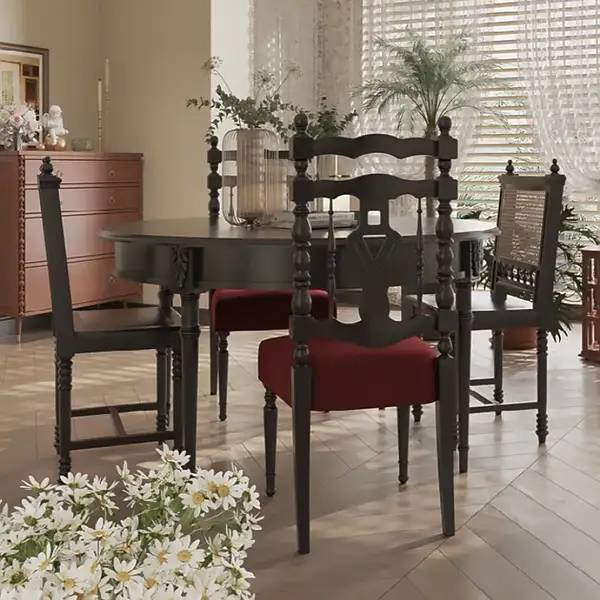 French-Inspired Solid Wood Oval Dining Table — product image 3