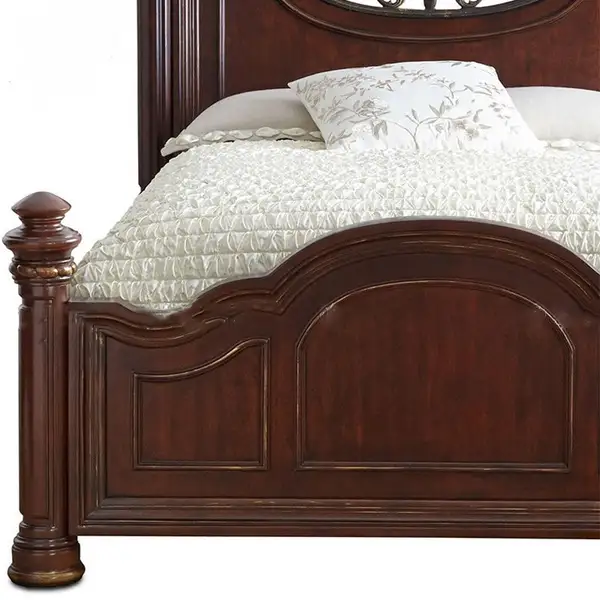French-Inspired Solid Wood Carved Bed — product image 3