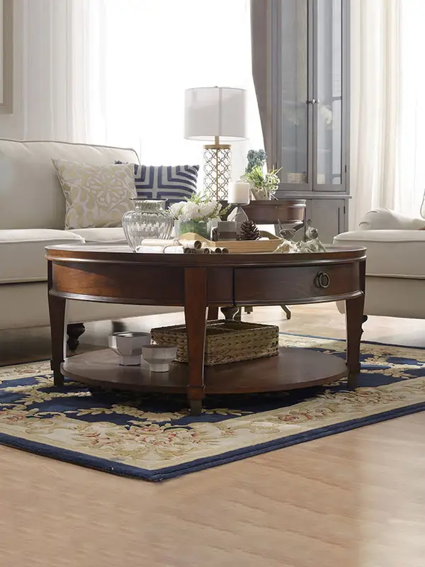American-Style Solid Wood Round Coffee Table — product image 2