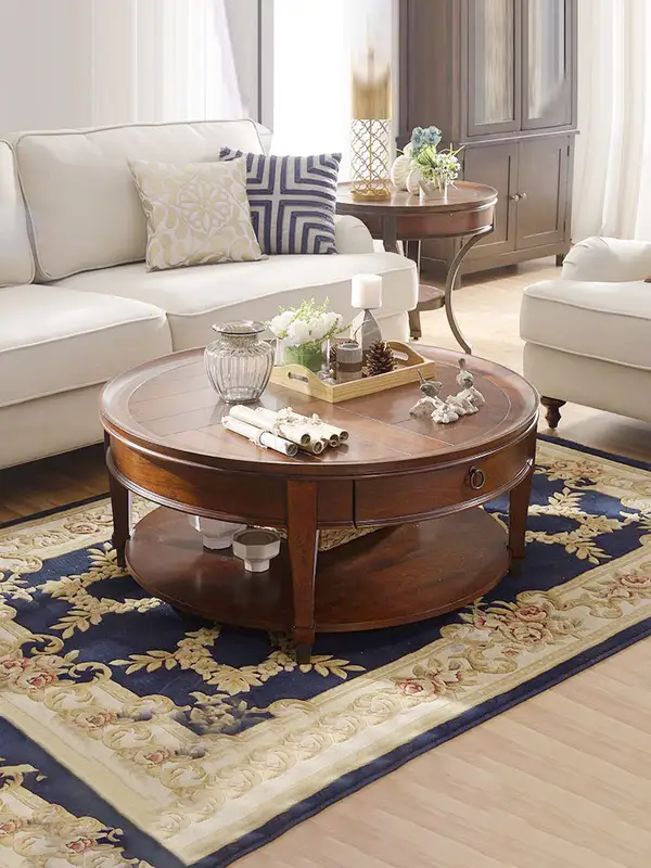 American-Style Solid Wood Round Coffee Table — product image 3