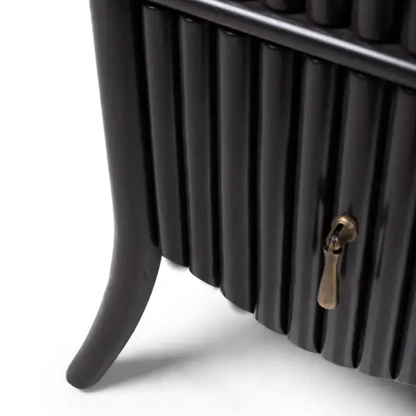 French-Inspired Mixed-Material Storage Bedside Table — product image 2