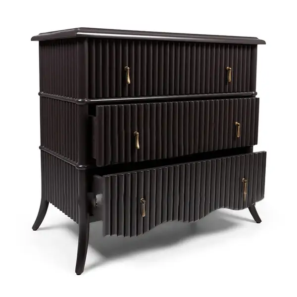 French-Inspired Mixed-Material Storage Bedside Table — product image 3