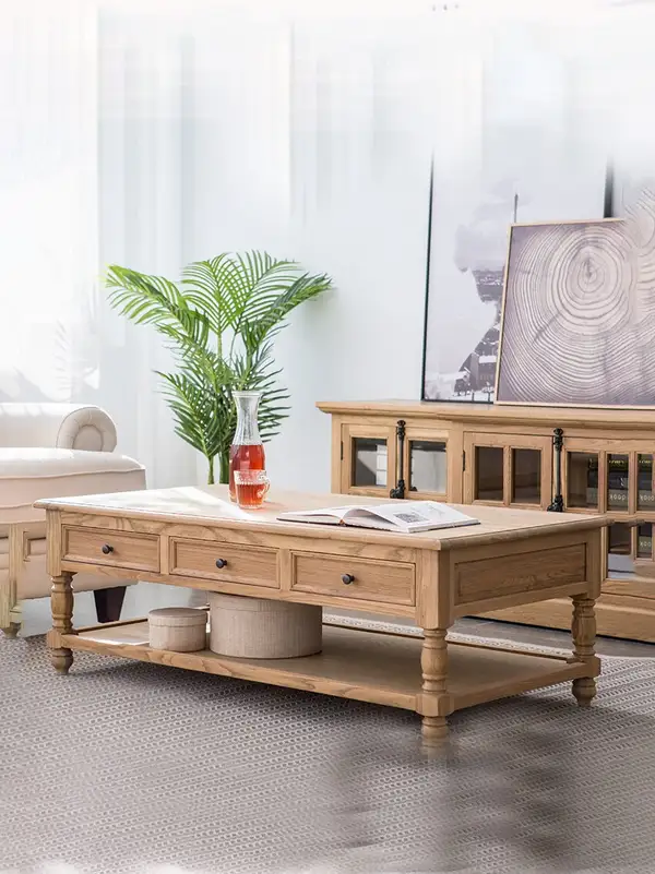 French-Inspired Solid Wood Coffee Table — product image 1
