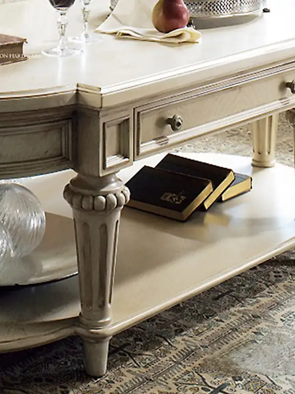 French-Inspired Solid Wood Carved Coffee Table — product image 3