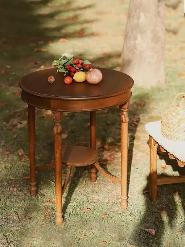 French-Inspired Solid Wood Round Coffee Table — product image 3