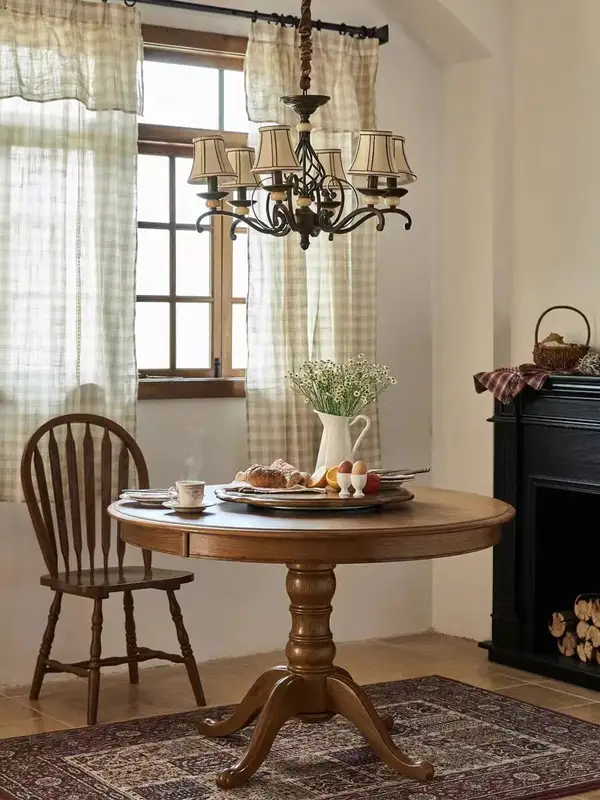 American-Style Solid Wood Round Dining Table — product image 1