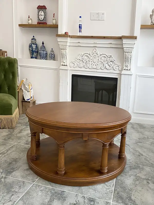 French-Inspired Solid Wood Carved Coffee Table — product image 2