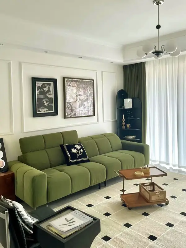 French-Inspired Mixed-Material Upholstered Sofa — product image 2